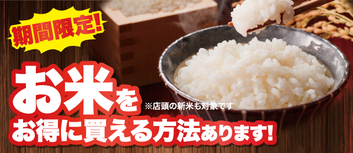 期間限定!お米をお得に買える方法あります！