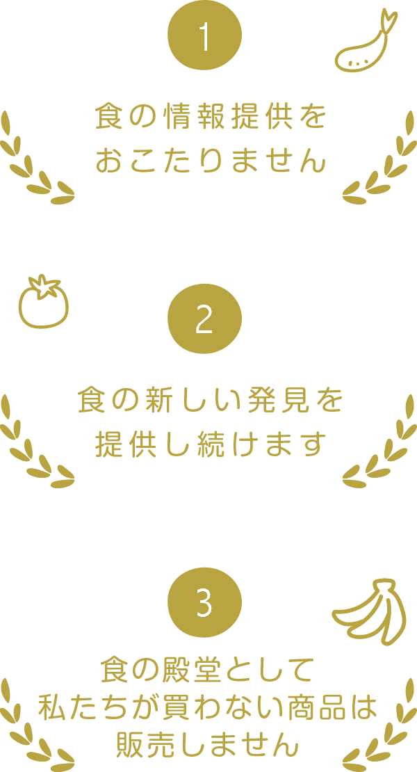 食の殿堂として３つの宣言