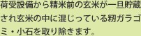 荷受設備から精米前の玄米が一旦貯蔵され玄米の中に混じっている籾ガラゴミ・小石を取り除きます。