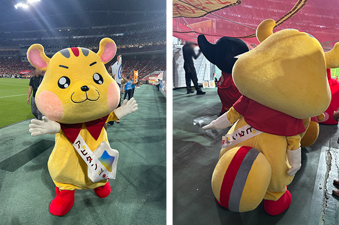 ハーフタイムにアピタンが登場！