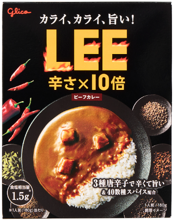 グリコ ビーフカレーLEE 辛さ×10倍(180g) ¥198(税込¥214)
