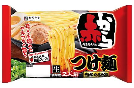 寿がきや 赤からつけ麺2人前(130g×2) ¥398(税込¥430)
