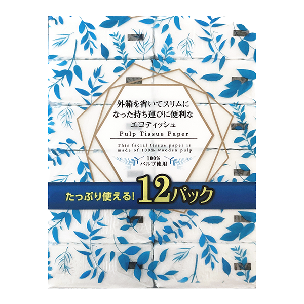 花岡 外箱を省いたエコティシュ12個パック(160組×12個)