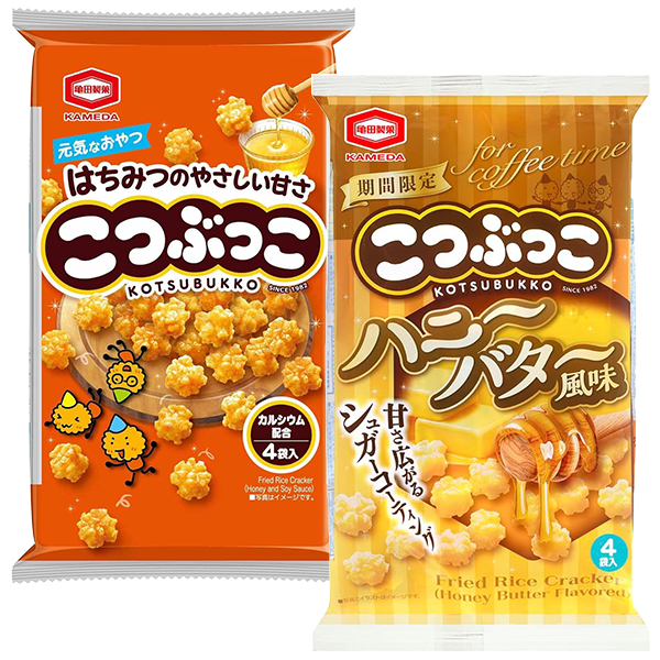 亀田製菓 こつぶっこ(110g)・こつぶっこハニーバター風味(72g)