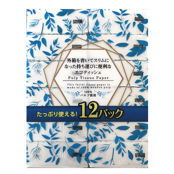 花岡 外箱を省いたエコティシュ12個パック(160組×12個)