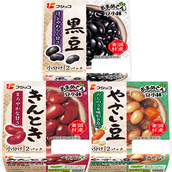 フジッコ おまめさん豆小鉢(黒豆 62g×2パック入、きんとき・やさい豆 65g×2パック入)