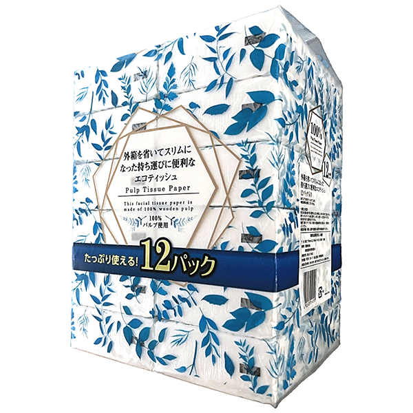外箱を省いたエコティシュ12個パック(160組×12個入)