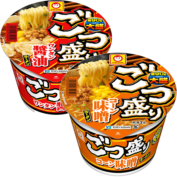 東洋水産 ごつ盛り ワンタン醤油ラーメン(117g)・コーン味噌ラーメン(138g)
