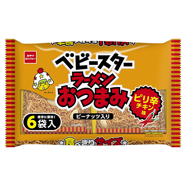 おやつカンパニー ベビースターラーメンおつまみピリ辛チキン味6袋入(138g)