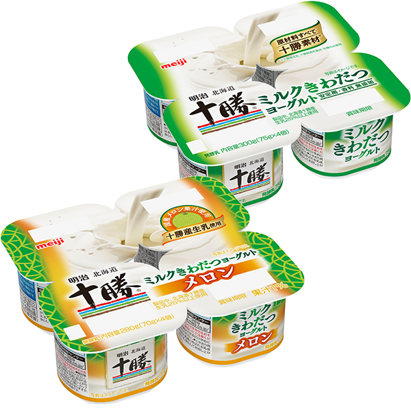 明治 北海道十勝ミルクきわだつヨーグルト(75g×4個入)・メロン(70g×4個入)