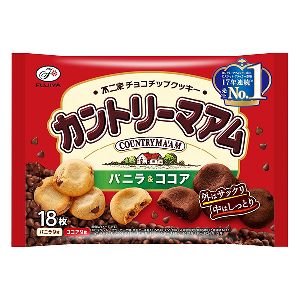 不二家 カントリーマアム バニラ&ココア(18枚入)