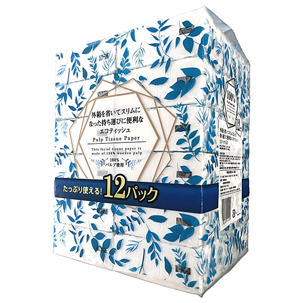 花岡 外箱を省いたエコティシュ12個パック(160組×12個入)