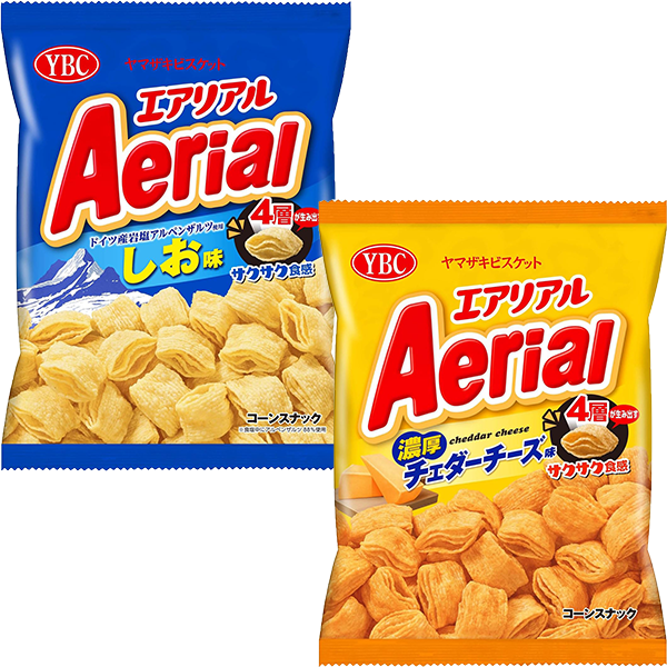 YBC エアリアルしお味・濃厚チェダーチーズ味(65g)
