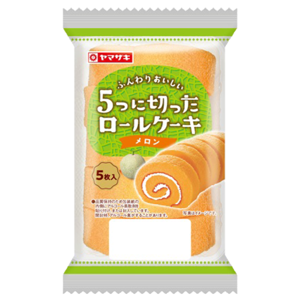 ヤマザキ 5つに切ったロールケーキ メロン(5枚入)