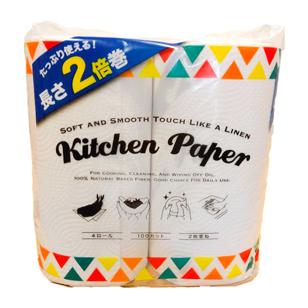 花岡 2倍巻きキッチンペーパー4R 100カット(215mm×225mm)