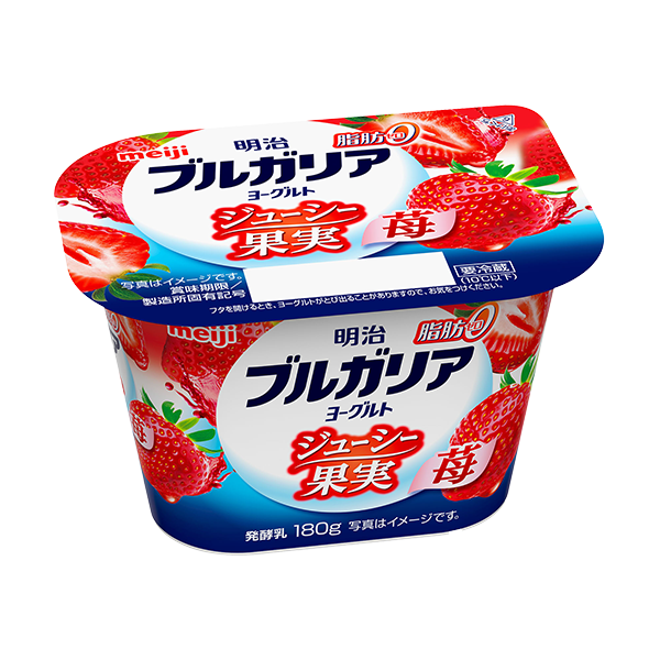明治 ブルガリアヨーグルト脂肪0 ジューシー果実 苺(180g)