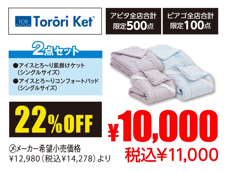 ふとんの江崎 アイスとろーりセット「リバーシブルケット＆リバーシブルパッド」2点セット