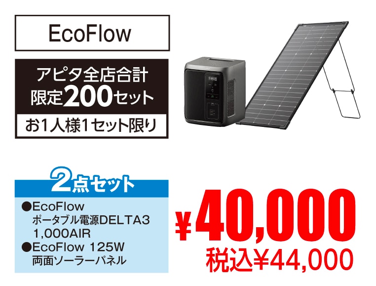 EcoFlow ポータブル電源・ソーラーパネルセット