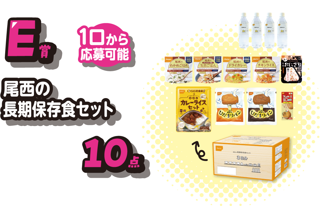 E賞尾西の長期保存食セット10点
