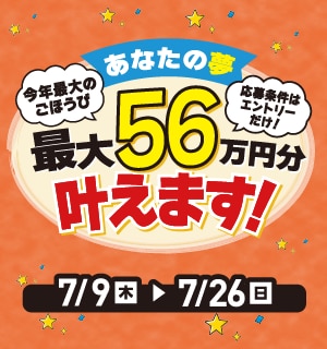 あなたの夢最大56万円分叶えます!