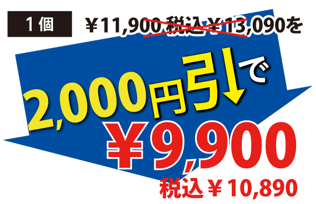 2000円引で9900円税込10890円