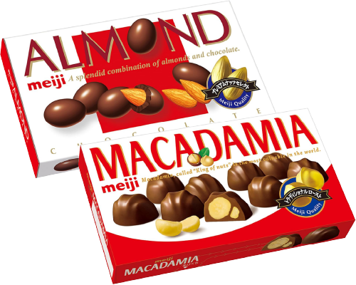 明治 アーモンドチョコ(79g)、マカダミアチョコ(9粒入)