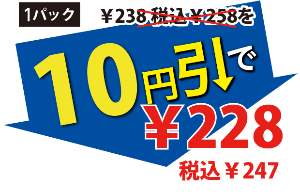 10円引で228円税込247円
