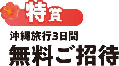 特賞 沖縄旅行3日間 無料ご招待